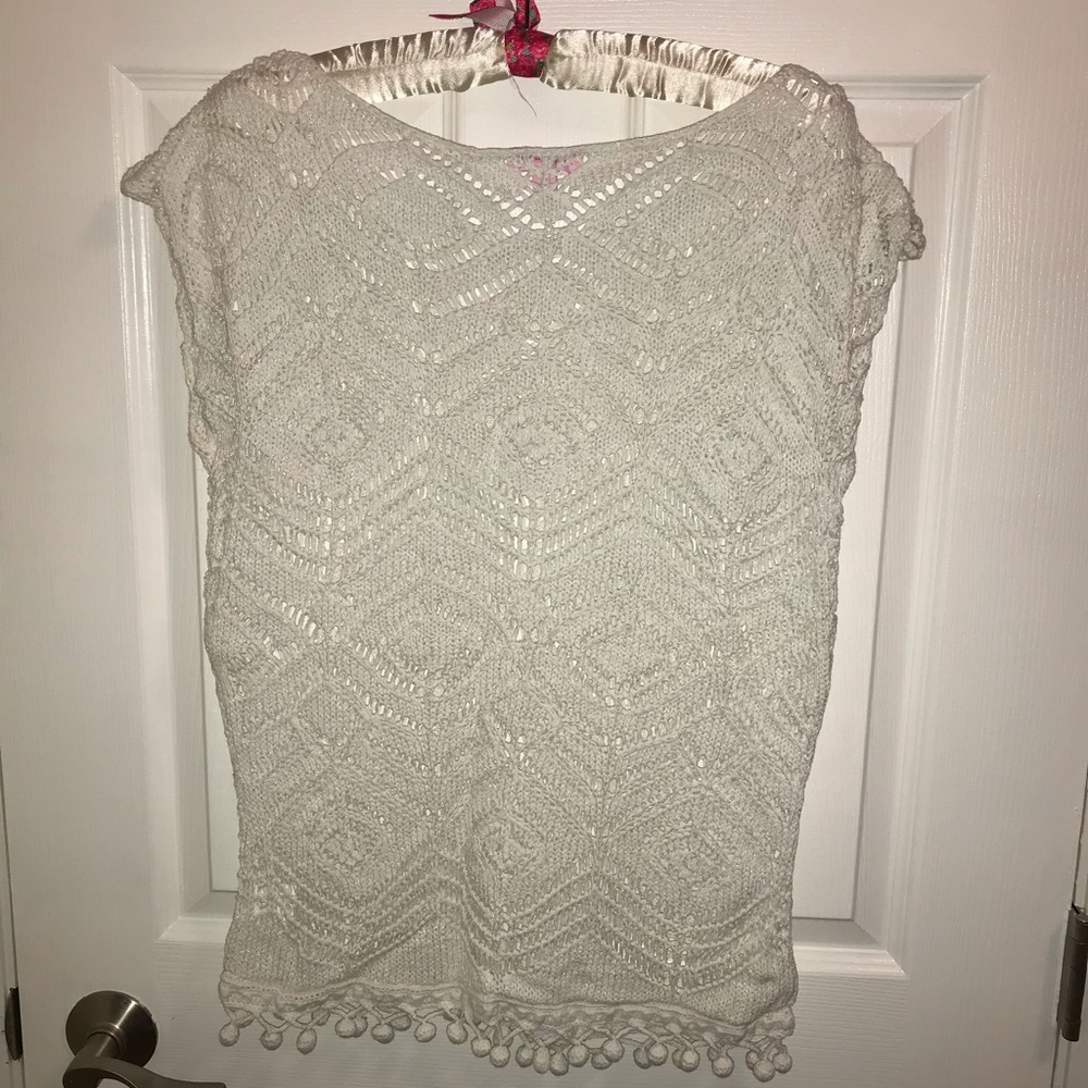 Lilly Pulitzer CapSleeve Open Sweater White